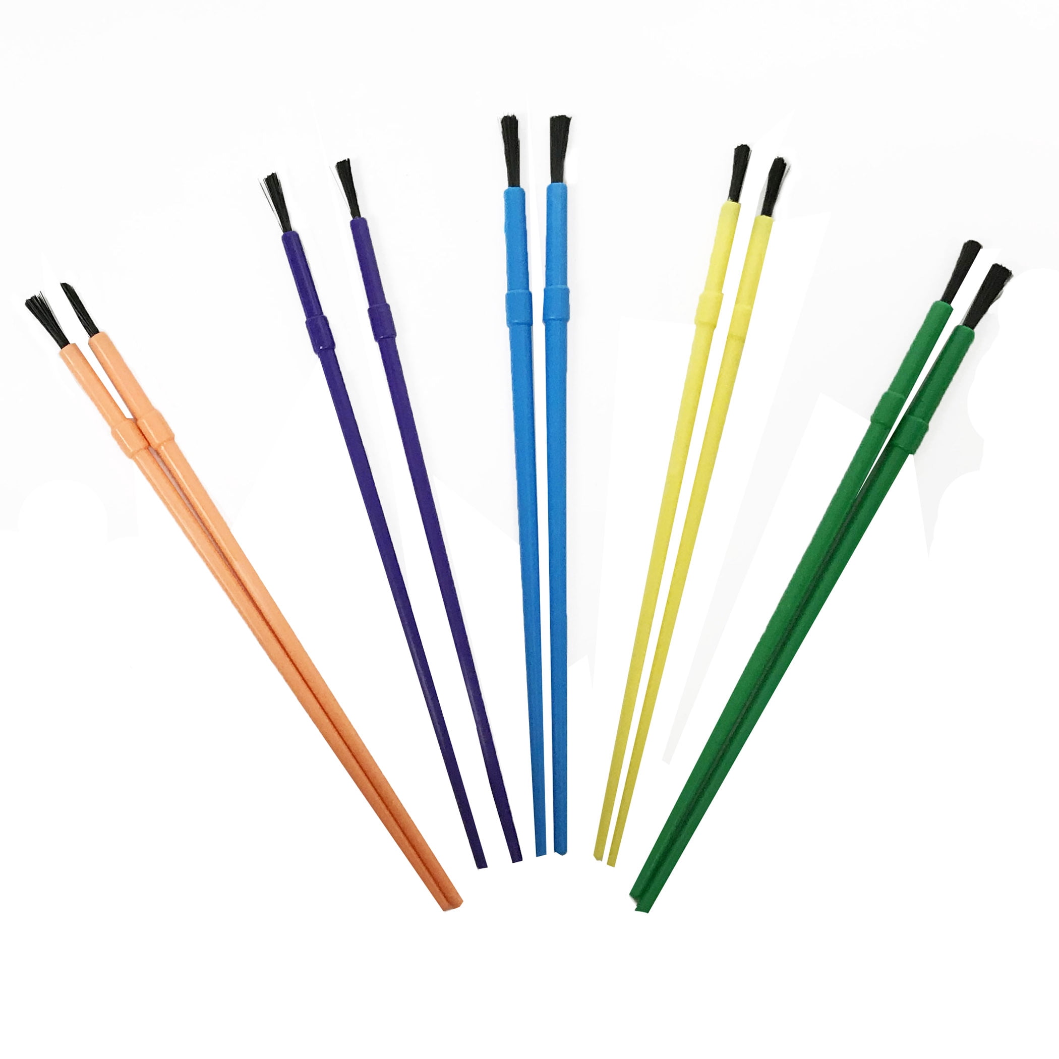Charles Leonard Plastic Artist Paint Brushes, Assorted Sizes and Colors, 10 Per Pack, 24 Packs