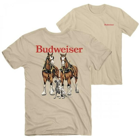 Budweiser 890672-medium Clydesdales Front & Back Print T-Shirt - Medium