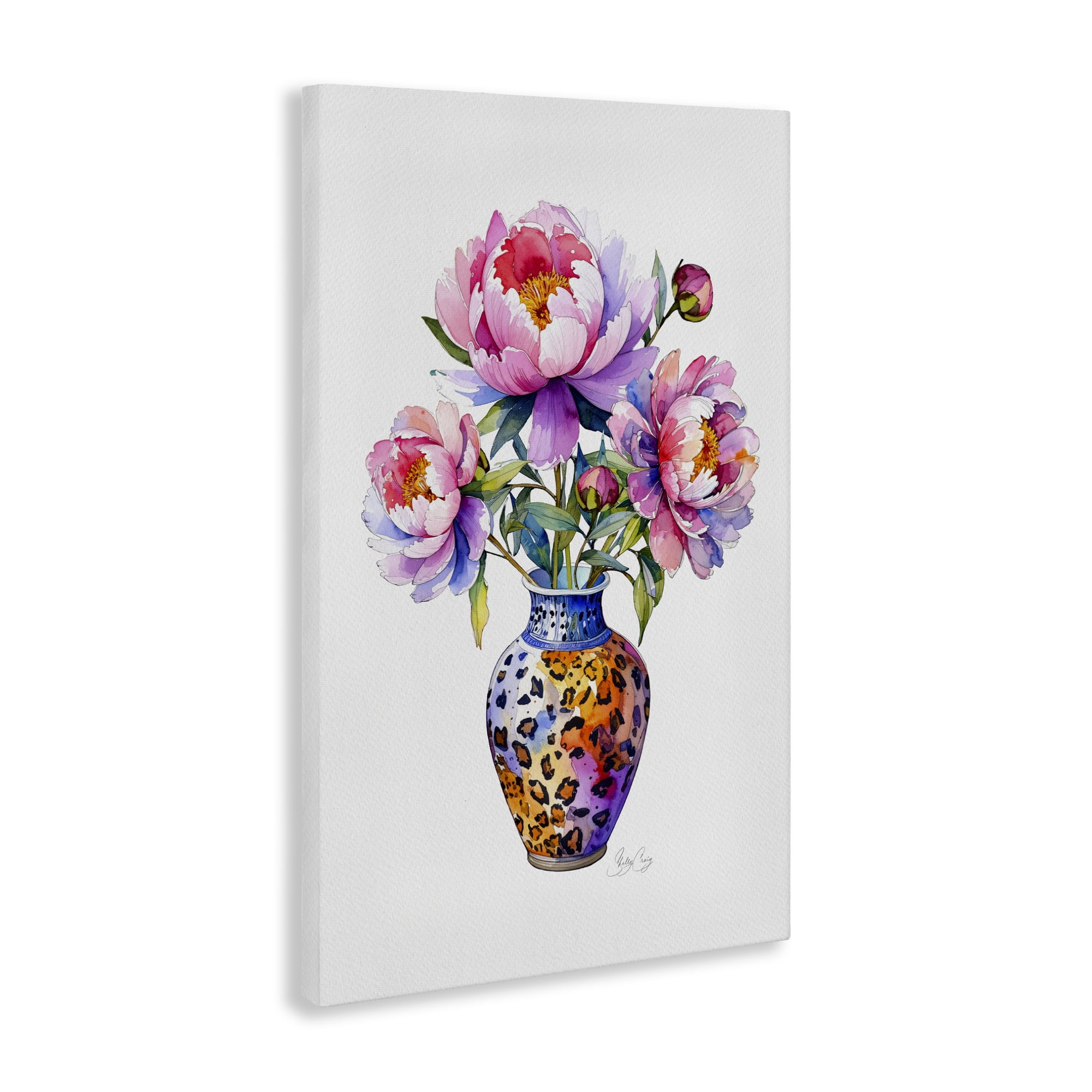 Stupell Industries Fierce Blooms Flower Vase Canvas Wall Art, design by Shelly Craig