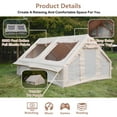 thumbnail image 4 of Homefun 9.8x13ft Quick-Setup Inflatable Camping Tent - 4-Season Waterproof & Windproof Glamping Tent with Hand Pump, Mesh & Chimney Windows, Oxford Cabin Design(Beige), 4 of 7
