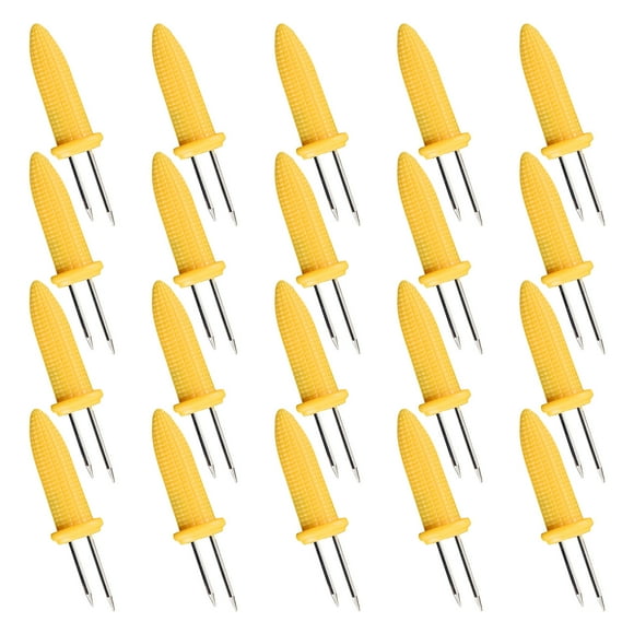 fsxdhpcsgfc 20 The Handles Of The Corn Holders For Eating Stainless Steel Corn Cob Holder Impale The Pins On The Holder To Each Side Of Corn Cob's Ears And Hold Onto Cooker And Hot Dog Roasting Sticks