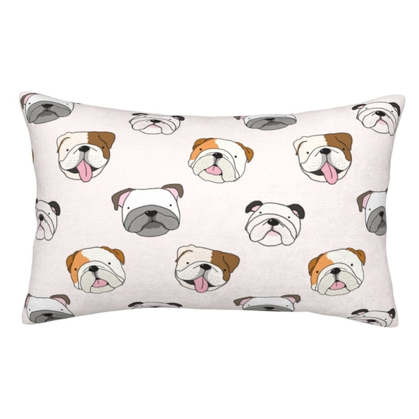 Balery Bulldog Face Funda de Cojín Estampada, Regalos para Mujeres, Regalos de Amor para Ella, Regalos para Novia o Esposa, Funda de Almohada-14"x20"
