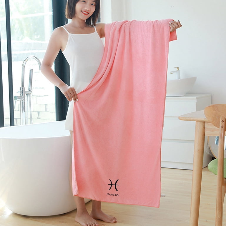 AZXY 2-Piece Pink Microfiber Towel Set (Style A) - Includes 1 Bath