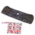 thumbnail image 2 of 2 Almohadillas Menstruales Lavables Reutilizables De Fibra De Carbono De Bambú, Diseño De Botón A Presión, Reducen Las Enfermedades Ginecológicas Con Tela Súper Suave,, 2 of 7