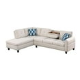 thumbnail image 6 of Devion Furniture Polyester Fabric Sectional Sofa with Ottoman-Beige, 6 of 16