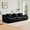 Black, variant on Boneless Sofa, 3 Seat High-Quality Teddy Fabric, Anti-Slip Design, No Assembly Curved Armrests Streamlined Design, 32D High Density Sponge for Living Rooms Bedrooms Reading Nook (Black)