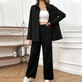 thumbnail image 2 of clear 50% off Usmixi Blazer Sets for Women Suit Coat Sets for Women Business Casual Button Lapel Blazer Jacket and Wide Leg 2 Piece Outfits Matching Set Solid Lounge Sets with Pocket Holiday, 2 of 7