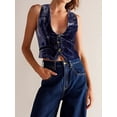 thumbnail image 2 of KelaJuan Women Waistcoat Vest Sleeveless V Neck Button Down Solid Color Racerback Dressy Suit Vest, 2 of 5