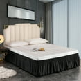 thumbnail image 4 of Exclusivo Mezcla Pom Pom Bed Skirt with Adjustable Elastic Belt, Easy Wrap Around Dust Ruffles with 16 Inch Tailored Drop, Wrinkle and Fade Resistant, (Full, Black), 4 of 6