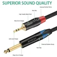 thumbnail image 3 of Jomley 1/4 Mono To 1/8 Stereo Cable, 1/8 Inch (3.5 Mm) Trs Stereo To 1, 3 of 6