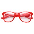 thumbnail image 3 of grinderPUNCH Semi Rimless Clear Lens Nerd Video Game 8 Bit Small Pixel Geek Glasses for Men and Women, Red, 3 of 5