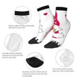 thumbnail image 5 of Rateoe Love You Mom Pattern Quarter Crew Socks,Toe Seamed Ankle Socks,Cotton Cushioned Breathable Athletic Crew Sports Socks, 5 of 7