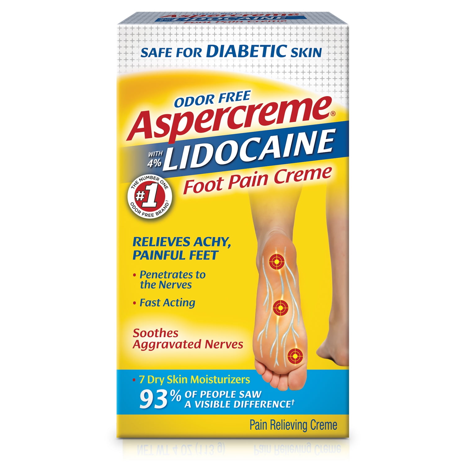 Aspercreme Lidocaine Diabetic Pain Relief Crème (4 Oz) - Walmart.com ...