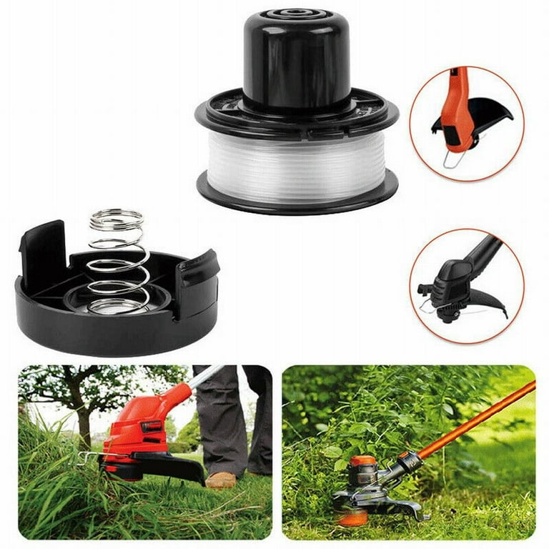 Trimmer Line - Cap - Spring Replacement Spool Pack for Black