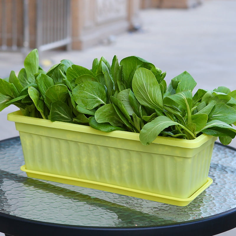 4 Packs 17 Inches Flower Window Box Plastic Vegetable for Windowsill, Patio, Garden, Home Decor, Porch