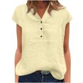 thumbnail image 2 of Aloohaidyvio Tops for Women ,Womens Fashion V Neck Leisure Short Sleeve Solid Breathable Tops, 2 of 6