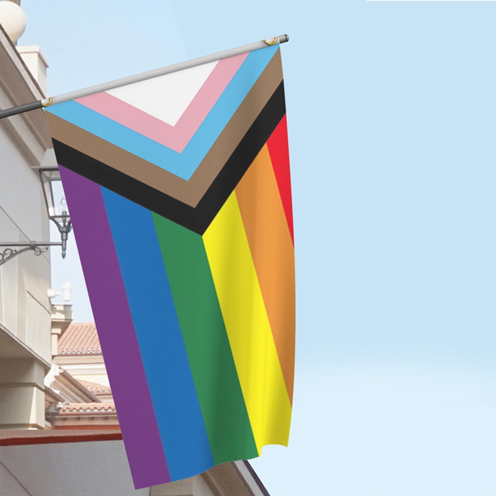 Megawheels Rainbow Flag Banner Durable Uv Resistant Progress Pride Flag Support For Lgbt Flag Walmart Com