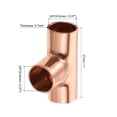 thumbnail image 2 of Uxcell Tee Copper Fitting 3 Way Welding Joint for Air Conditioner 3/8 Inch, 2 of 5