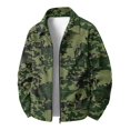 thumbnail image 6 of CCRFTGI Corduroy Jackets for Men Bomber Full Zip Casual Vintage Collared Long Sleeve Camo Outdoor Fall Winter Coats for Men Dark Green M, 6 of 7