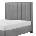 thumbnail image 4 of Neon Queen Platform Bed- Faux Leather Upholstered Headboard- Gray Wood, 4 of 6