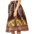 thumbnail image 4 of Sakkas Celine African Dutch Ankara Wax Print Full Circle Skirt - 1120-Chocolate - One Size Regular, 4 of 5