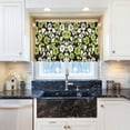 thumbnail image 5 of Yayeee Kitchen Curtains Tier Pair Light Filtering 27"x24" Rod Pocket Short Cafe Window Panel, Green Flower Pattern, 5 of 7