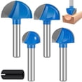 thumbnail image 2 of HLONK 1/4 Inch Shank Cove Box Cemented Router Bit Set Carbide Round Nose Router Bits 5/8inch 3/4inch 7/8inch 1inch, 2 of 9