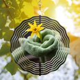 thumbnail image 3 of Stunning Metal Hanging Wind Spinners with Frosted Texture & Circular Pattern Design - Perfect for Yard & Garden Decor, 3 of 6