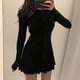 thumbnail image 1 of Vestido corto de punto de una pieza para mujer, minivestido de moda coreana para otoño e invierno, Sexy, ajustado, blanco, 2024, 1 of 5