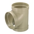 thumbnail image 1 of Unique Bargains 6 Inch 3 Way Duct Splitter T Shape Duct Connector 3 Way Hose Adapter Beige, 1 of 5