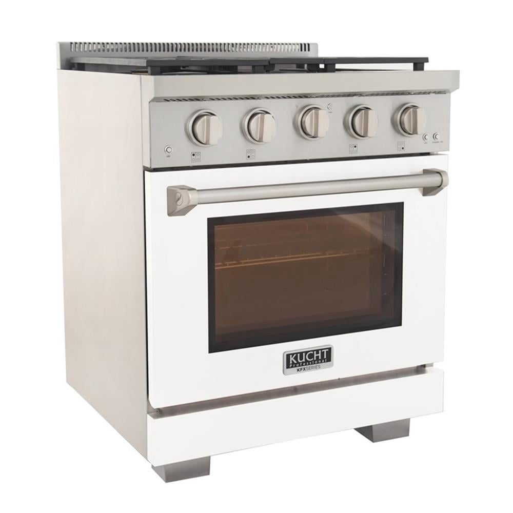 Pemberly Row 30" Natural Gas Range in White with True Simmer Burners