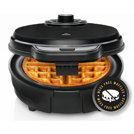 Chefman Anti-Overflow Belgian Waffle Maker  Non-Stick  Black  6
