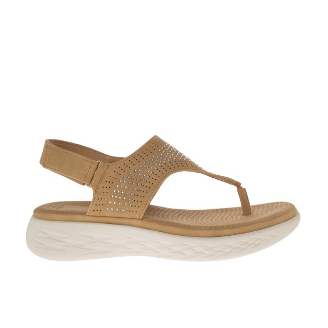 Sandalias Luna confort color tan con aplicación de brillos 22.5 Dorothy Gaynor Sandalias Luna confort color tan con aplicación de brillos 22.5