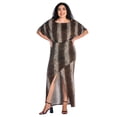 thumbnail image 2 of Plus Size Animal Batwing Sleeve Front Slit Maxi Dress, 2 of 3