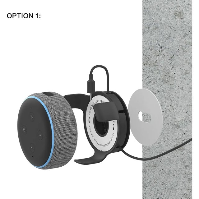 soporte de montaje en pared para Dot 3. generación,Soporte de pared para altavoz soporte de pared para altavoz firme portátil negro que ahorra espacio para sala de estar para 3 generación