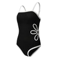thumbnail image 4 of newwalpole Girls Swimsuit Cut Out One Piece Bathing Suit Color Contrast Trim Adjustable Straps Swimwear Size 9-16 Black for Size 9-10 Years, 4 of 5
