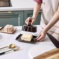 thumbnail image 3 of European-Style Retro Black Butter Dish with Lid, Pure Color Rectangular Ceramic Tableware for Dessert, Hotel & Home Use, Durable & Compact Design, Direct from Manufacturer, 3 of 6