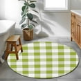thumbnail image 4 of Green Plaid Area Rug, Green Gradient Washable Large Circle Carpet, Non Slip Round Rug for Living Room/Bedroom/Dining Room/Home Office/Dorm, 4 of 9