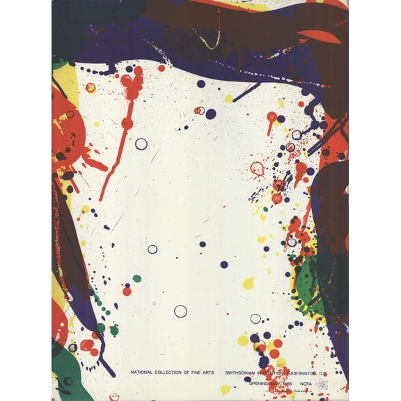 SAM FRANCIS National Collection of Fine Arts 38" x 27.5" Lithograph 1968 Abstract Multicolor