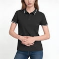 thumbnail image 3 of Babcutegg Womens Summer Shirts Soild Color Regular Fiting Crew Neck Tops for Women Black Size M, 3 of 7