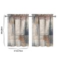 thumbnail image 4 of Vintage Gray Abstract Oil Painting Tier Cafe Curtains for Bathroom Living RV Rod Pocket Window Drapes 36 Inch 2 Panels Set 28"x36" 2 Panels Window Treatment Tiers, 4 of 4