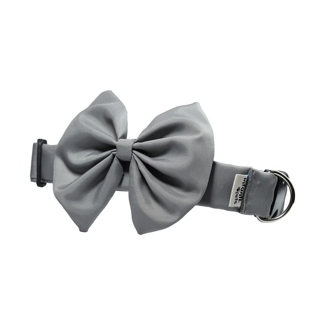 Collar con moño Infanti Pets gris chico