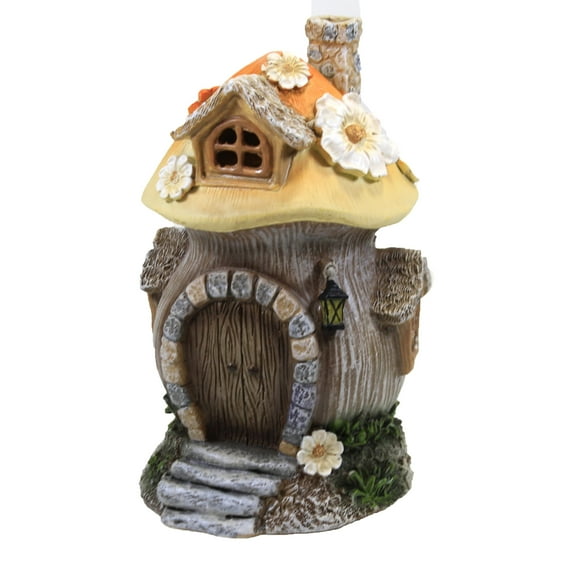 Home & Garden Mushroom House Led Polyresin Flowers Garden 12317