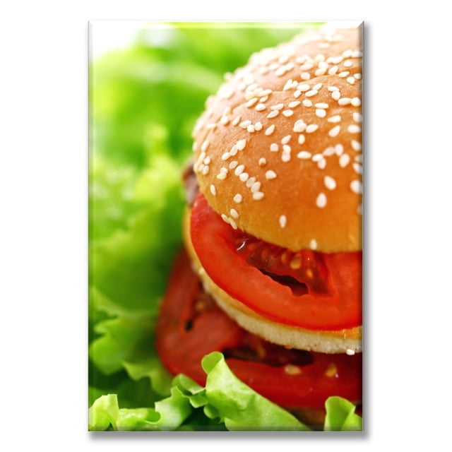 Cuadro Canva Listo Para Colgar Tipo Galería Media Hamburguesa 60X90 cm