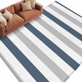 thumbnail image 2 of 6'x9' Area Rugs, Blue Gray Striped Indoor Outdoor Area Rug for Living Room Bedroom, Farmhouse Stripe Art Washable Bathroom Rugs Kitchen Floor Carpet Mats Home Decor Aesthetic, 2 of 8