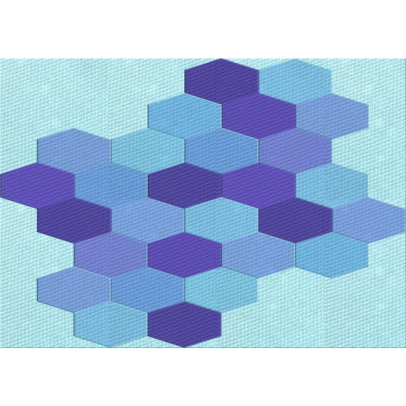 Ahgly Company Indoor Rectangle Patterned Blue Ribbon Blue Area Rugs, 4' x 6'