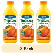 (3 pack) Tropicana Pure Premium 100% Orange Juice, No Pulp, Calcium and Vitamin D, 46 fl oz