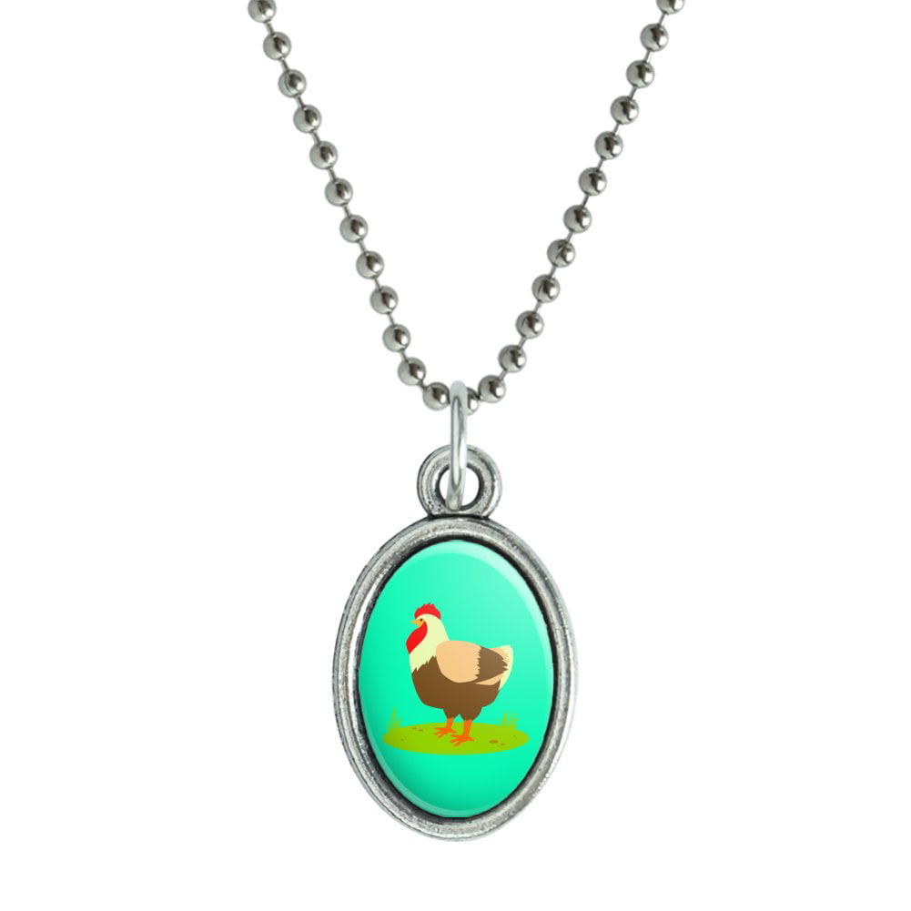 Sterling Silver Girls .8mm Box Chain Side Facing Rooster Chicken Weather Vane Pendant Necklace