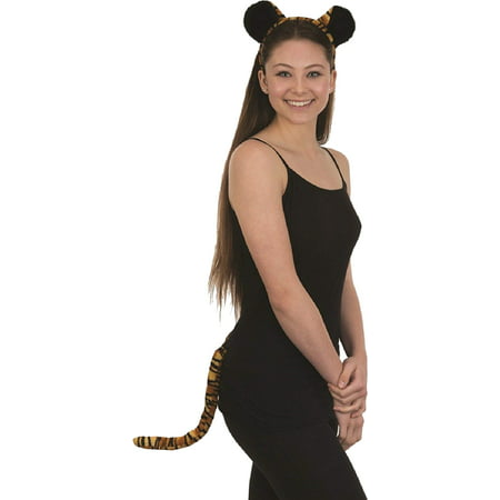 Velvet Tiger Ears Headband and Tail Costume Accessory