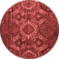 thumbnail image 1 of Ahgly Company Indoor Round Abstract Red Modern Area Rugs, 8' Round, 1 of 4
